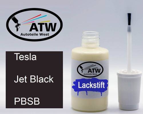 Tesla, Jet Black, PBSB: 20ml Lackstift, von ATW Autoteile West.